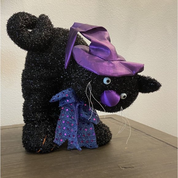 Chrisha Playful Plush 10" Halloween Black Arched Cat Weighted Feet Vintage 2012 - Picture 1 of 10